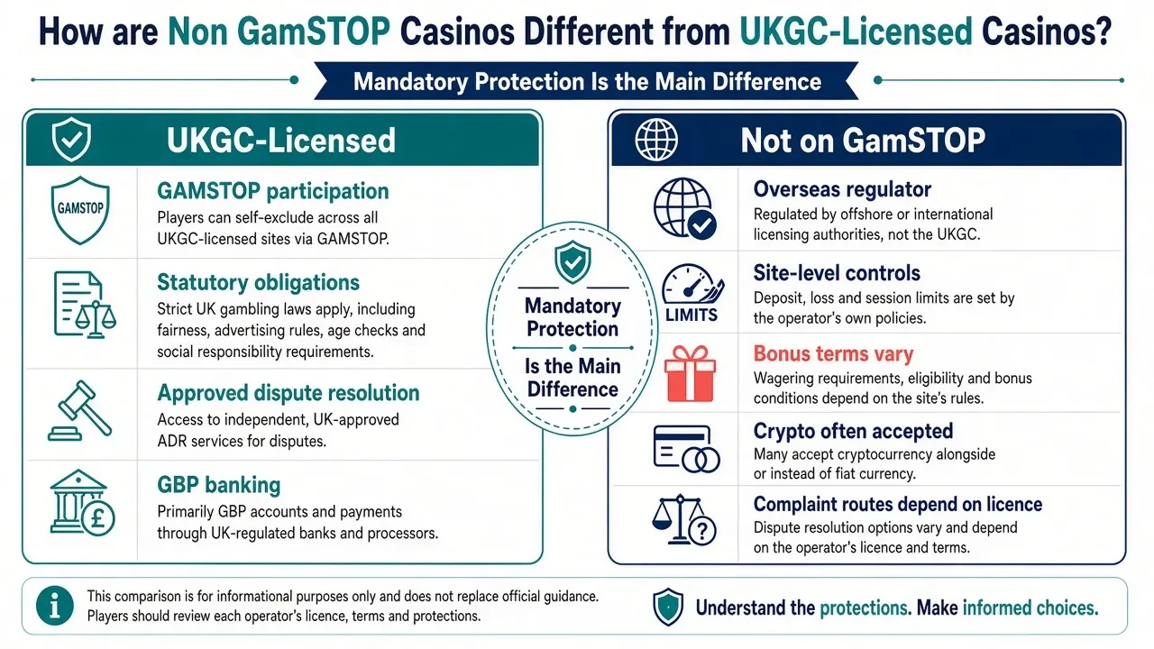 How are Non GamStop Casinos Different from UKGC-Licensed Casinos